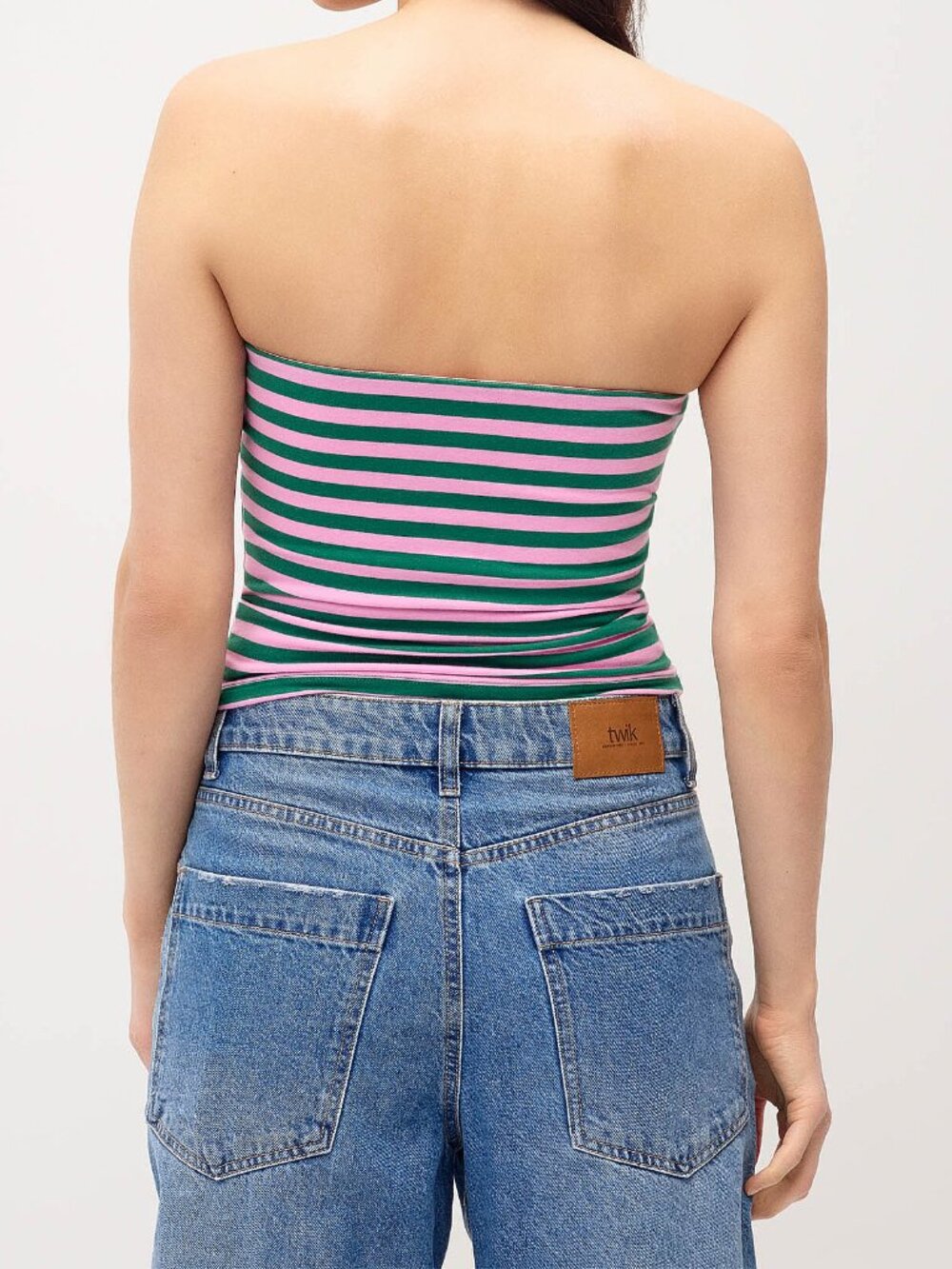 NWT Striped tube top Assorted Pink & Green - Picture 3 of 3